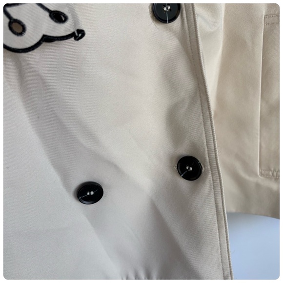 NWT Anthropologie Color: Eyelet Decor  Crop Trench Coat Jacket, size 1X - Picture 8 of 14